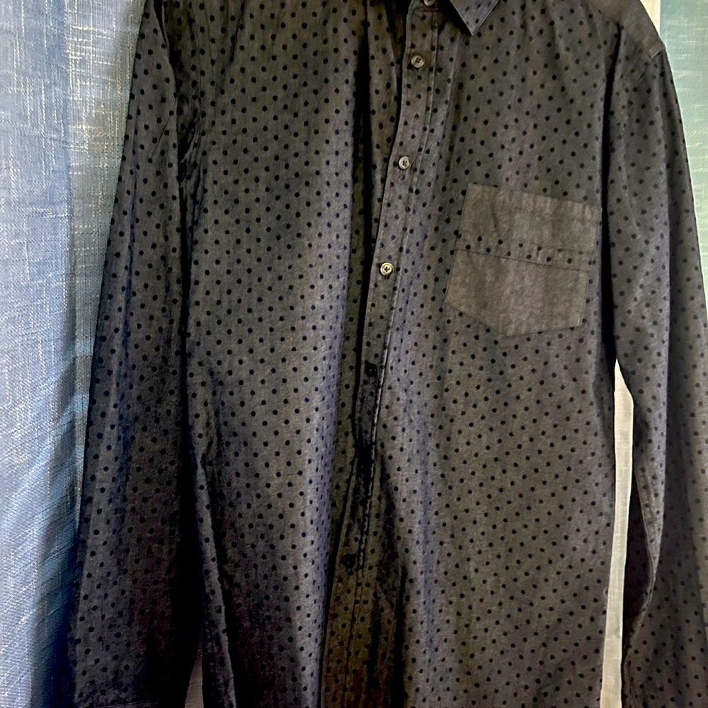 ZARA MAN SLIM FIT GREY AND BLACK DOT CASUAL SHIRT